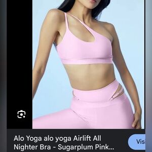Alo Yoga SET All Nighter Bra & Airlift Shorts XS / XXS Sugarplum